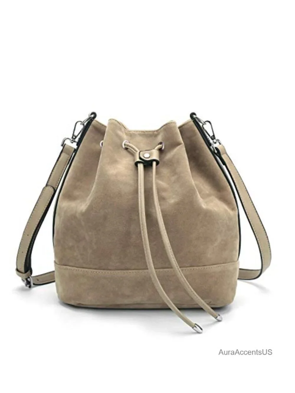 Medium Suede Bucket Bag Crossbody Shoulder Purse Women